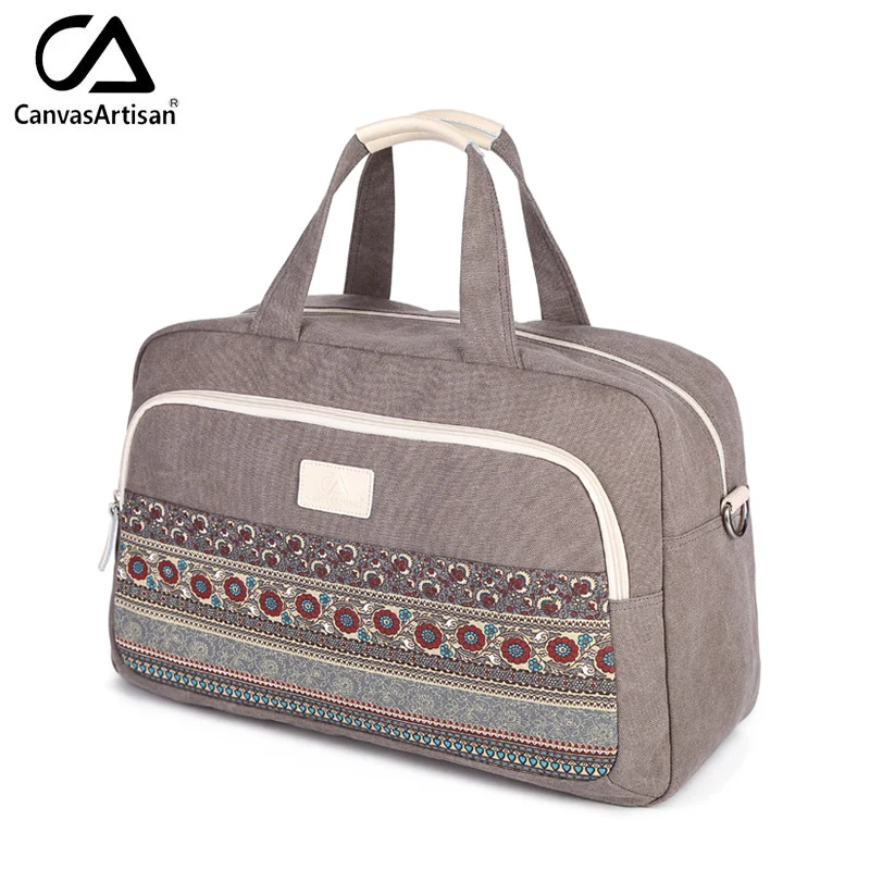 Canvasartisan новый бренд женские цветочный стиль hangbags большая емкость ручной клади