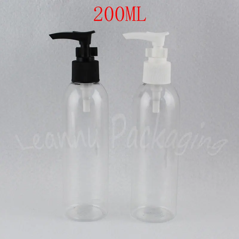 200ML Transparent Round Shoulder Plastic Bottle , 200CC Makeup Sub-bottling , Lotion / Shampoo Packaging Bottle ( 30 PC/Lot )
