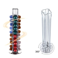 2019 rotating dispenser coffee capsules tower stand coffee pod holder for 40pcs nespresso coffee capsules free shipping