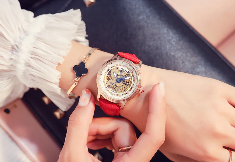 Женские часы, автоматические механические часы, женские Tourbillon часы, Reloj Mujer, часы со скелетом, Лидирующий бренд, наручные часы, Relogio Feminino