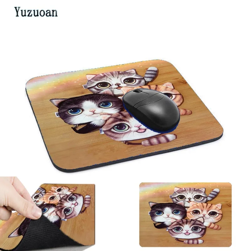 Yuzuoan Custom lovely Cat Face Animal компьютерный коврик для мыши игровой Padmouse геймер Настольный