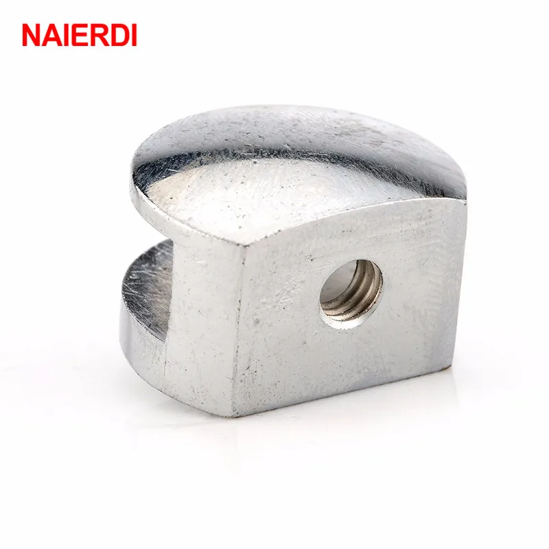 NAIERDI 4 шт. полукруглые стеклянные зажимы цинковые полки из сплава опорные Угловые