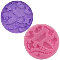 baby child cartoon toy silicone fondant soap 3d cake mold cupcake jelly candy chocolate decoration baking tool moulds fq1753