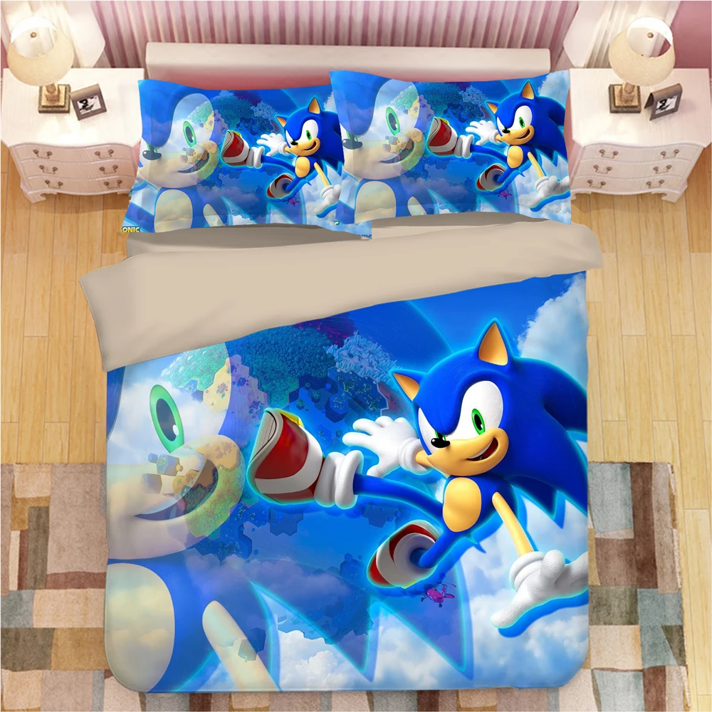 Sonic The Hed Комплект постельного белья Super Mario Bros пододеяльники наволочки, домашний текстиль постельное белье Комплект постельного белья s постельное белье