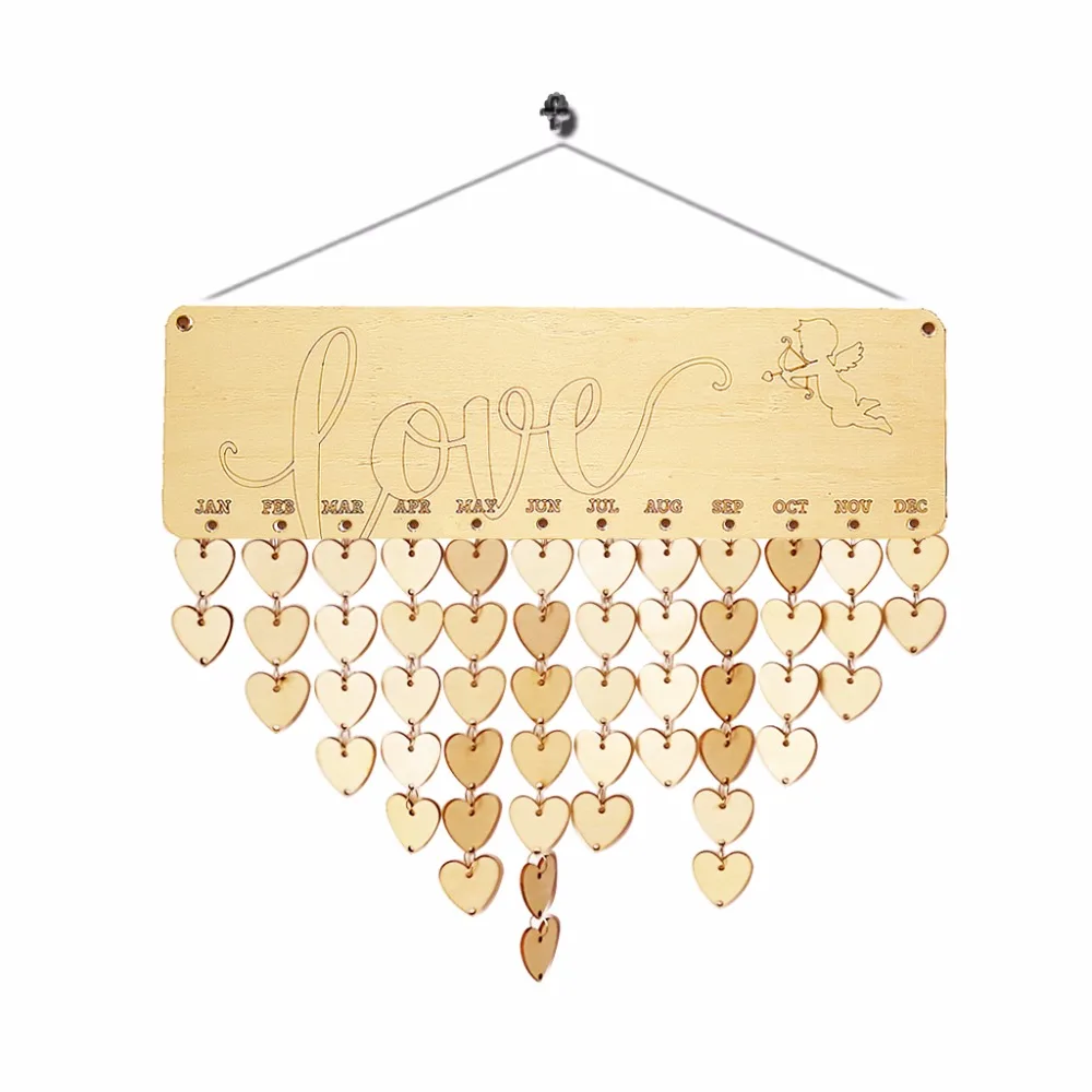 

Wooden Angel Love Calendar Decoration Crafts Board Decorations DIY Valentine's Day Gift