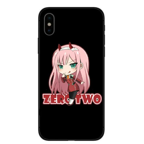 Dois querida na FRANXX anime Zero Two DIY Pintado Bonito Acessorios Do Telefone para o iphone X 8 7 6 5 4 Plus Мягкий чехол из ТПУ |