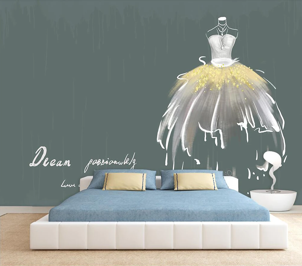 Пользовательские обои ручной росписью свадебный фон стены