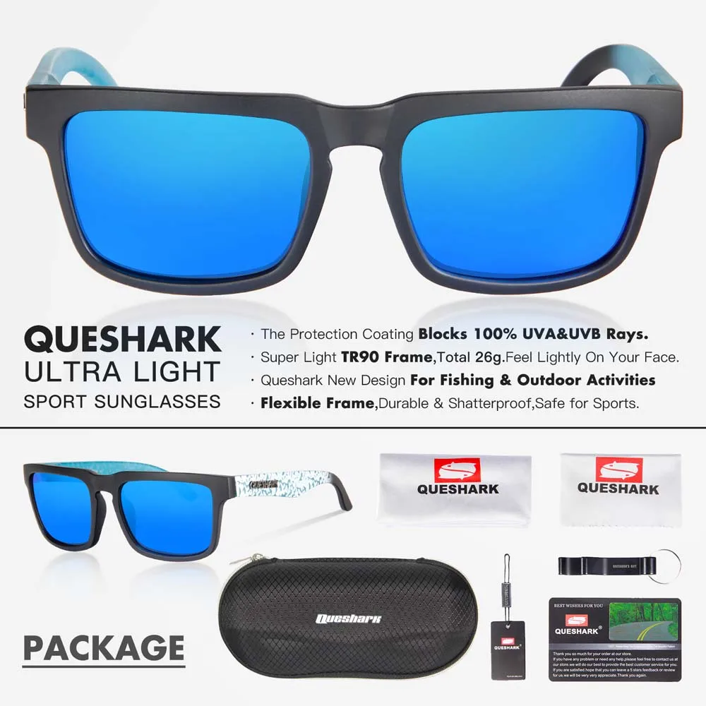 QUESHARK мужские поляризованные очки для рыбалки сверхлегкие Tr90 рама спортивные рыбацкие рыболовные очки с УФ-защитой очки для рыбалки - Цвет: 01