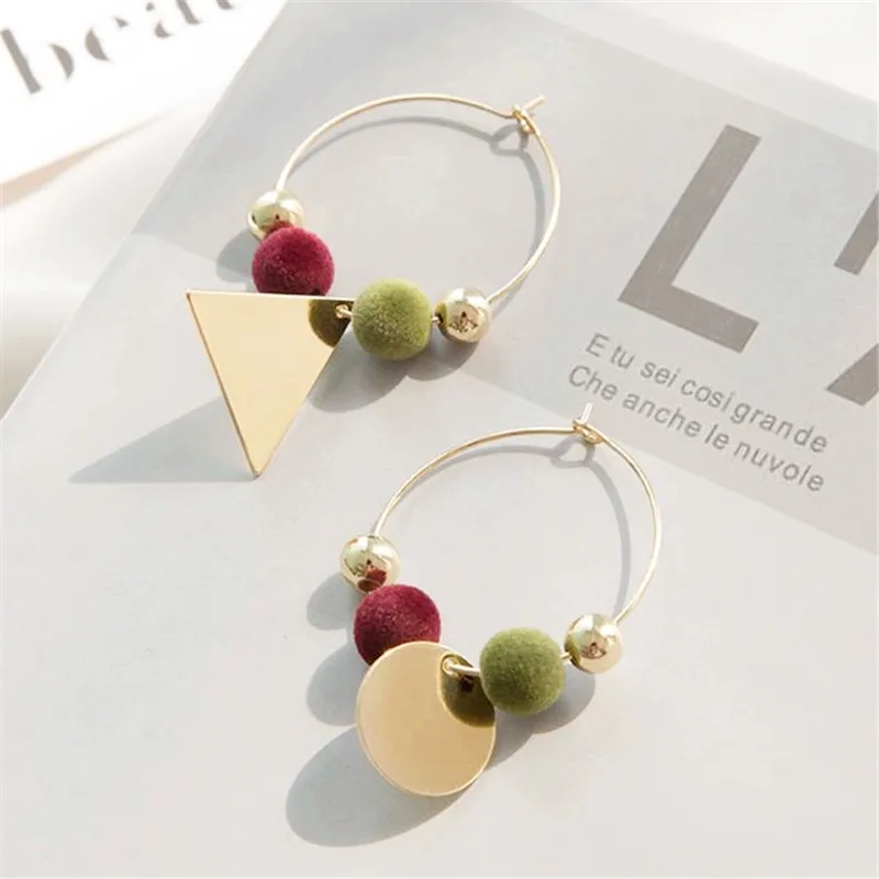 2017 модные асимметричные серьги геометрической формы с кулоном и разноцветным