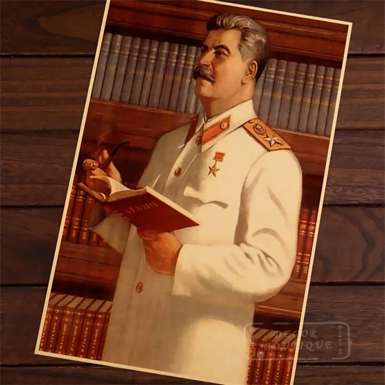 Русский Камрад Иосиф Сталин портрет черно-белый CCCP постер СССР винтажный холст DIY настенные наклейки-постеры Декор подарок - Цвет: Цвет: желтый