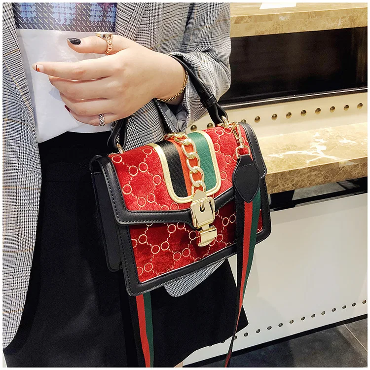 Роскошные женские сумки дизайнерские 2019 модная сумка через плечо с красным