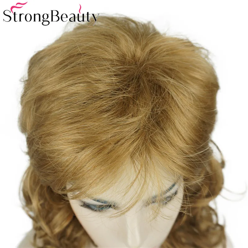 StrongBeauty длинные вьющиеся бордовые парики женские синтетические светлые волосы