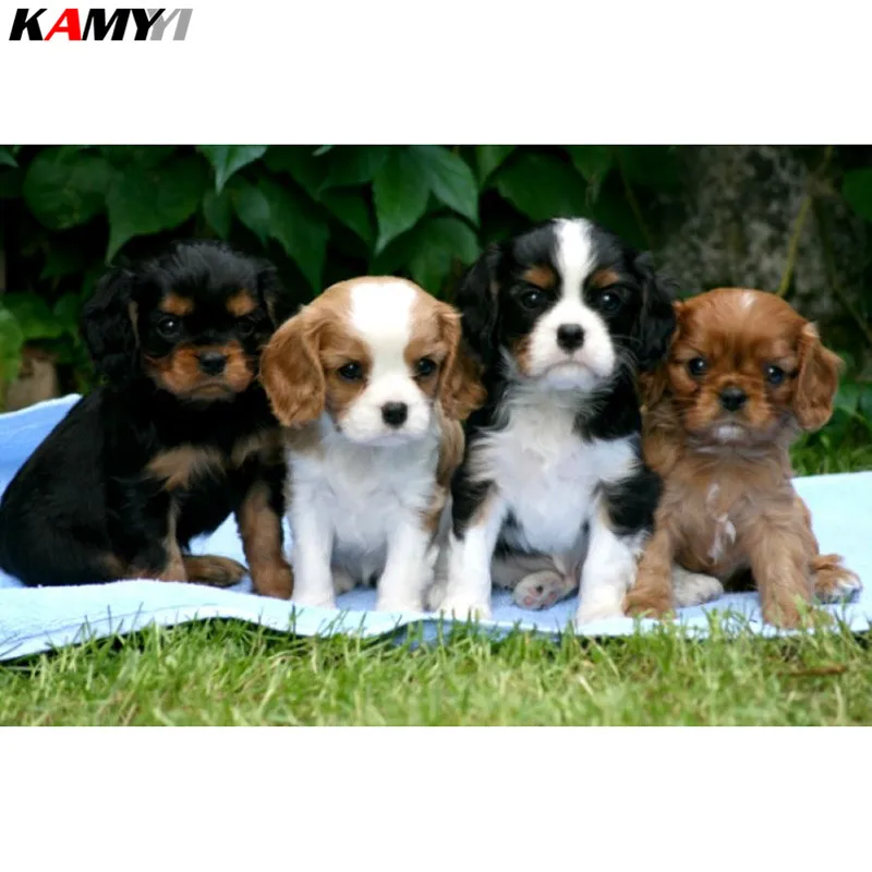 Алмазная живопись вышивка крестиком собака семья сделай сам 5D мозаика картина