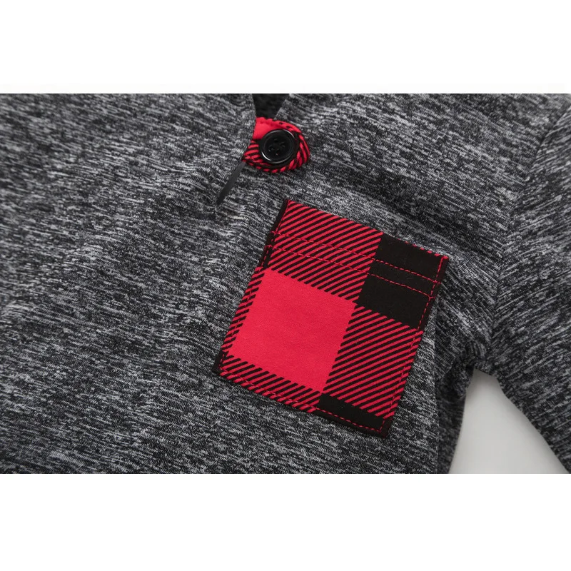 Толстовка с капюшоном BOTEZAI для мальчиков на весну и осень в клетку принтом