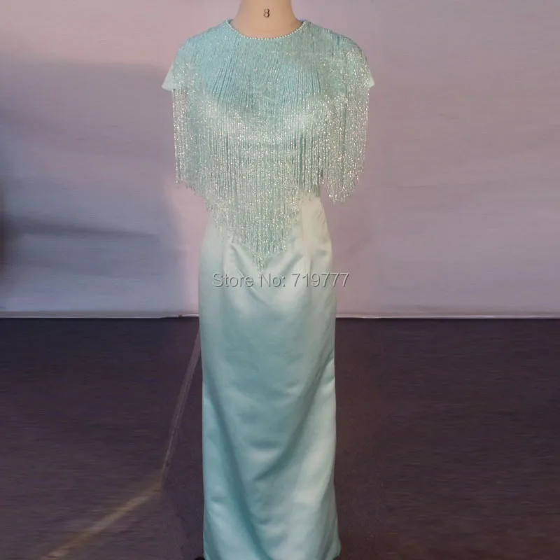 Женское вечернее платье с кисточками бисером в арабском стиле для выпускного