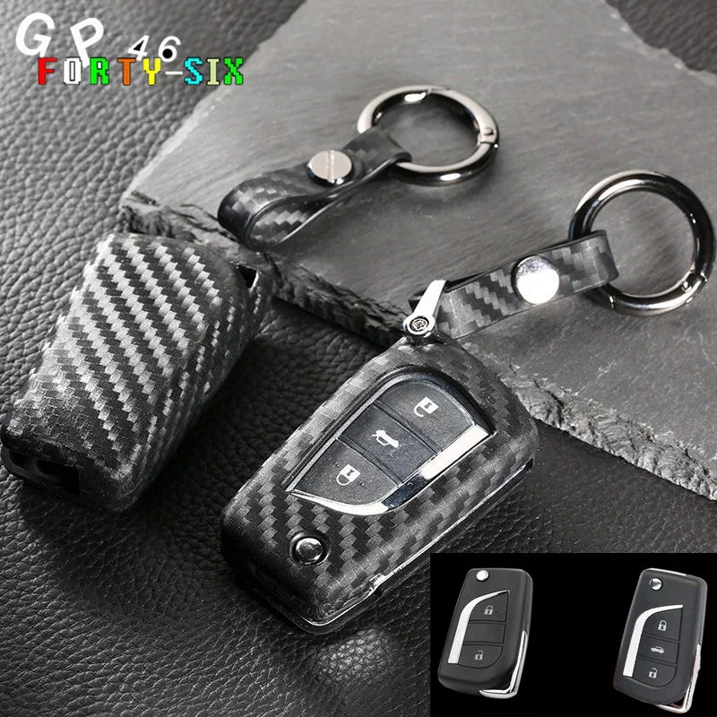 Чехол GPFORTYSIX для автомобильного ключа из углеродного волокна Toyota Camry Corolla Avensis Prius