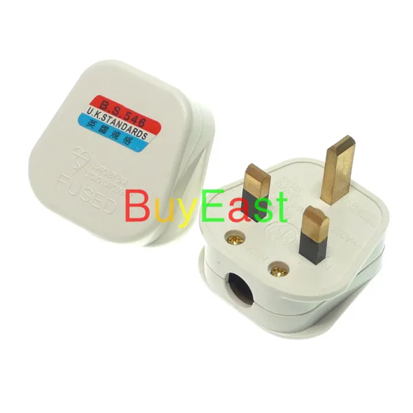 

20 pcs UK, Ireland, Malaysia, Singapore, HK Fused Rewireable Plug BS1363 13A Fused White Color