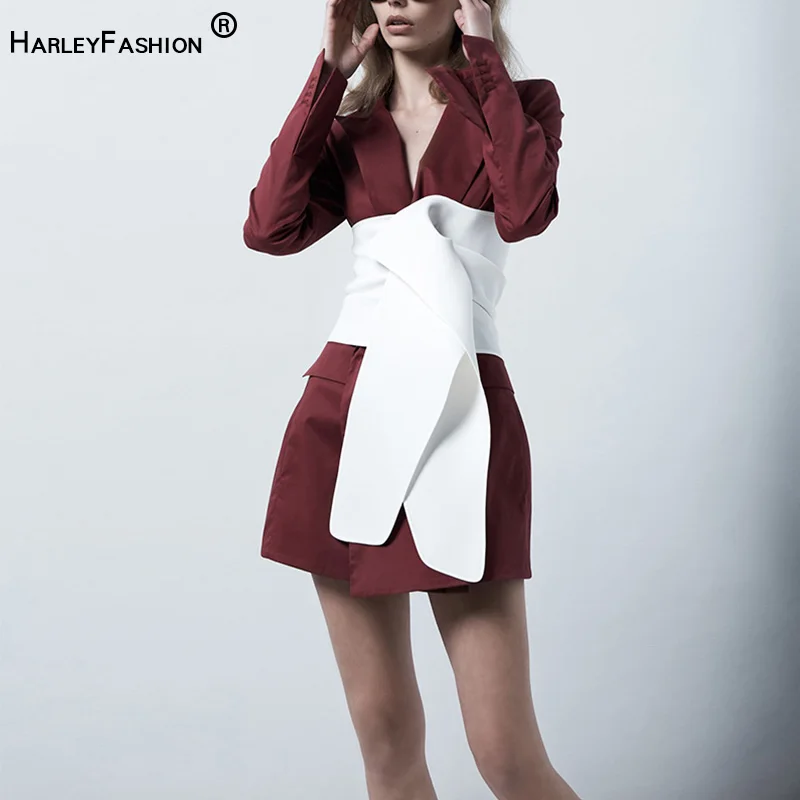 HarleyFashion приталенное платье средней длины в европейском и американском стиле с