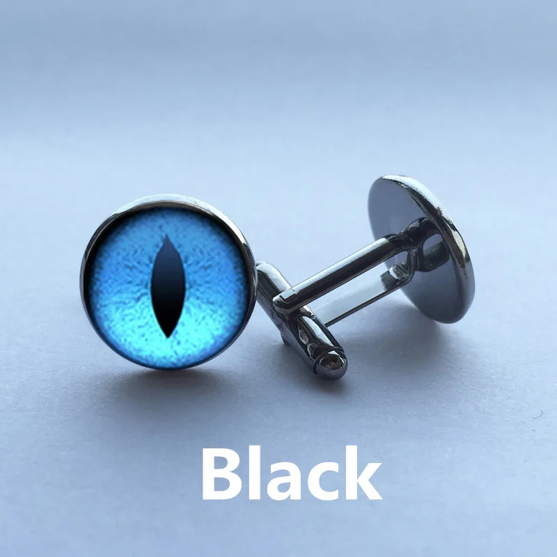 handmade Cufflink BestSelling Blue Dragon eye Glass Cabochon Dome personality witchcraft High Quality jewelry | Украшения и