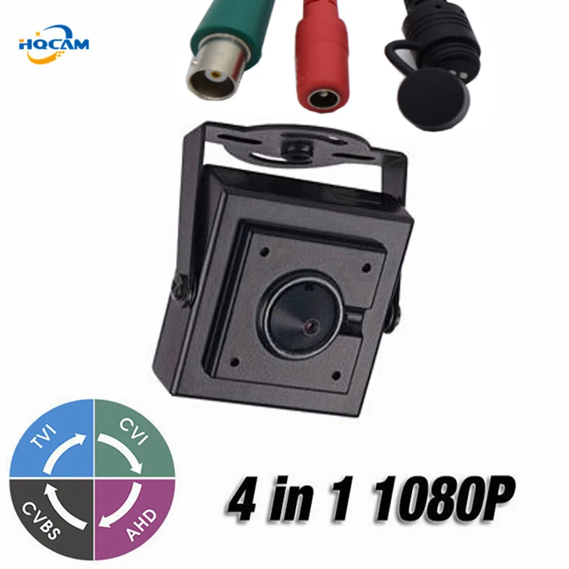 

HQCAM Mini AHD Camera 2MP 1080P 4 IN 1 AHD/CVI/TVI/CVBS Camera Indoor CCTV Security OSD DIP switch IMX323 Size 34*34mm