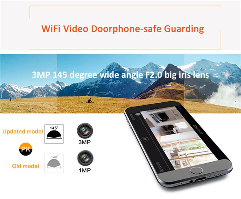 WiFi Смарт видео домофон 3.0MP 720P IP камера беспроводная видео домофон система водонепроницаемый IOS Android приложение мобильный дверной Звонок камера