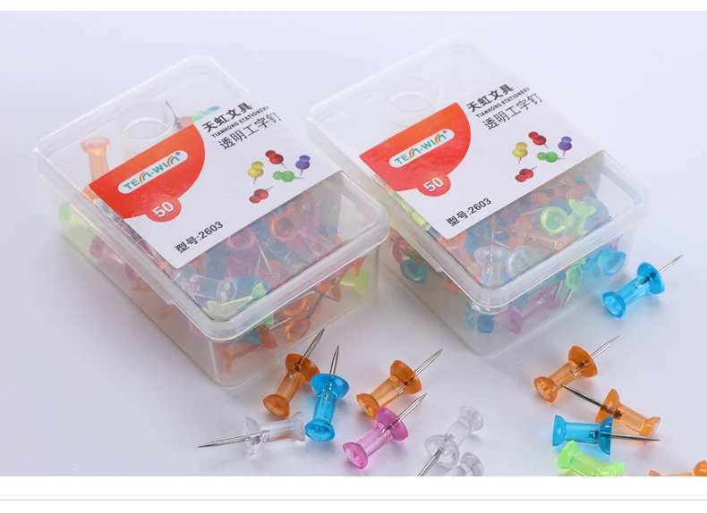 

metal multicolor Drawing pins Transparent color thumbtack 50pcs free shipping