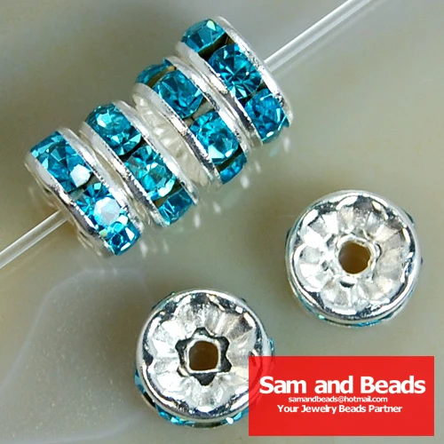 Высшее качество! Кристалл Стразы рондели разделительные бусины Silver Бесплатная