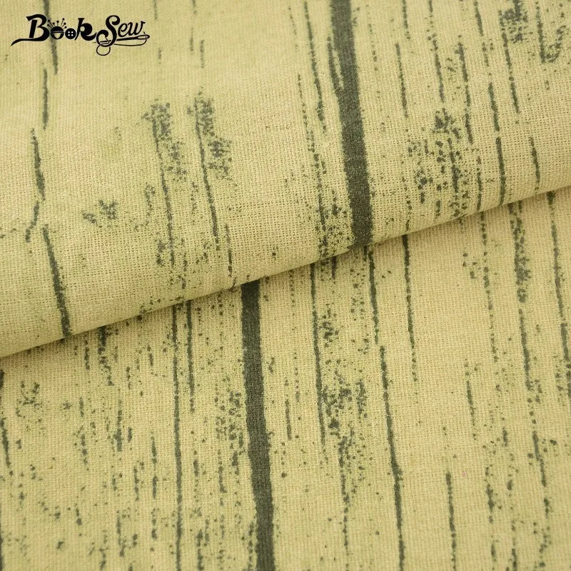 Хлопчатобумажная льняная ткань Booksew для кукол бежевая линия тканевая занавесок
