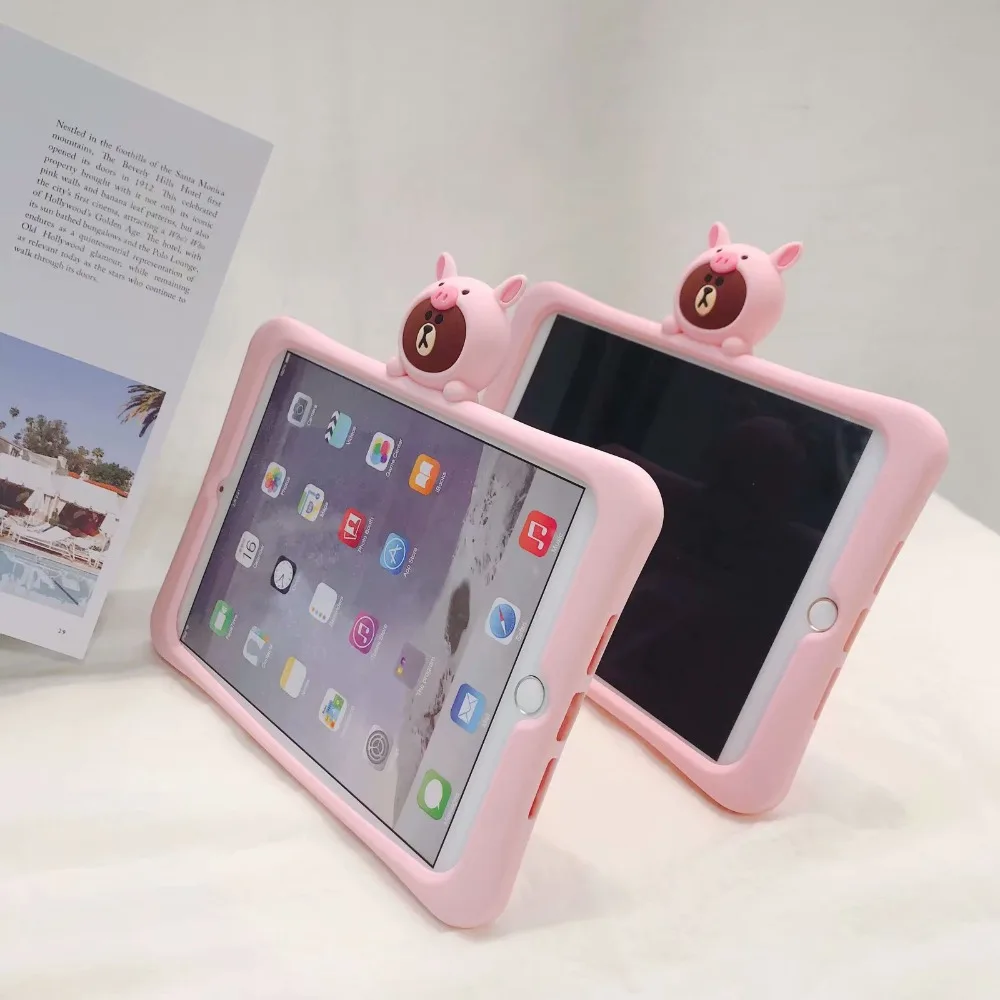 Силиконовый чехол для IPad 2 3 4 air 9 7-дюймовый защитный с подставкой ipadpro 7 10 5 розовый