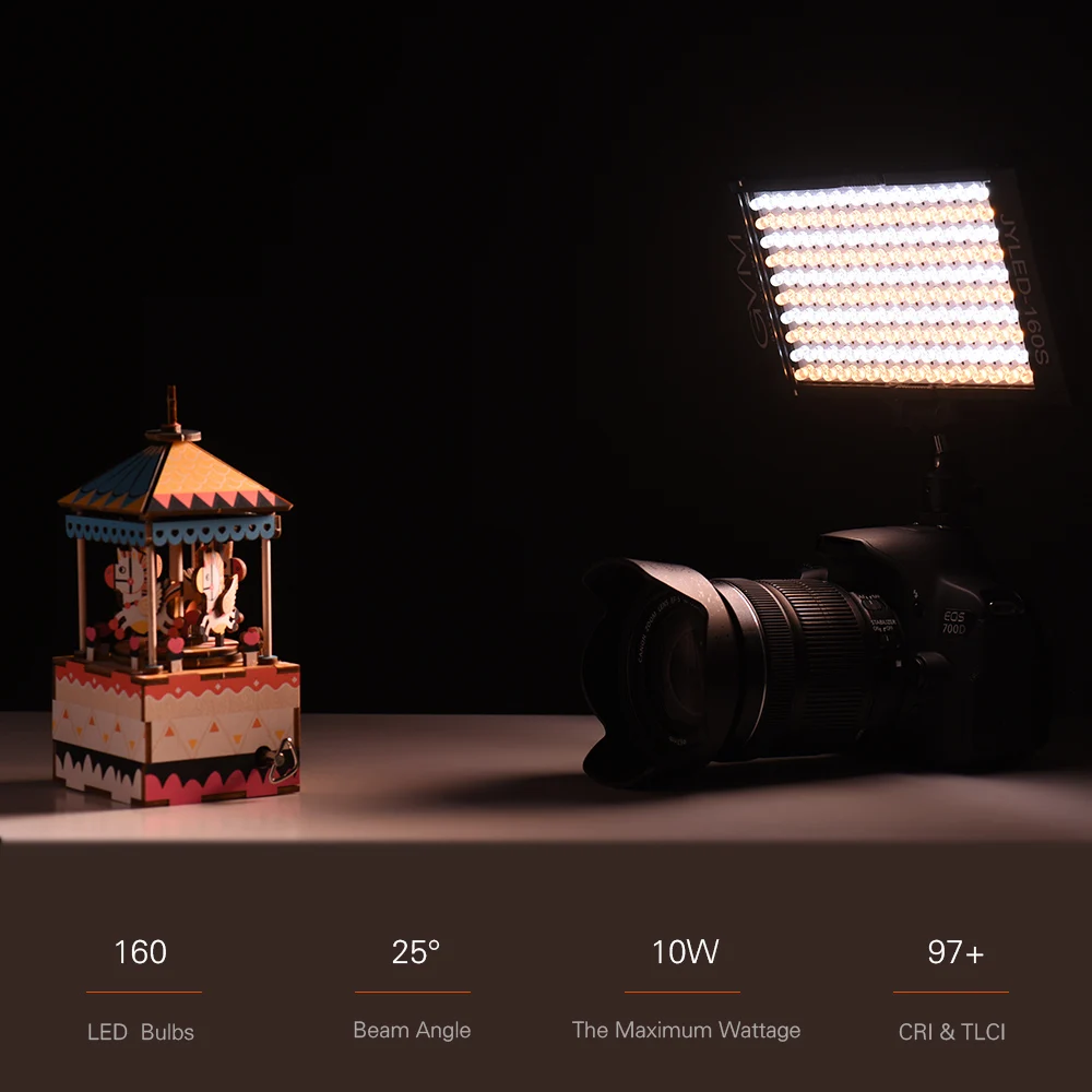GVM 160 светодиодный видео свет фотостудия камера свет для Canon Nikon sony Olypus DSLR фотокамера освещение