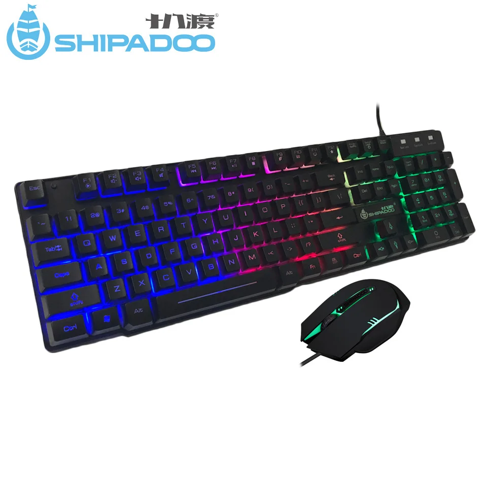 K500 USB Проводная игровая клавиатура стандарт 104 клавиш эргономичная мультимедийная клавиатура Радужная светодиодная подсветка с русской наклейкой