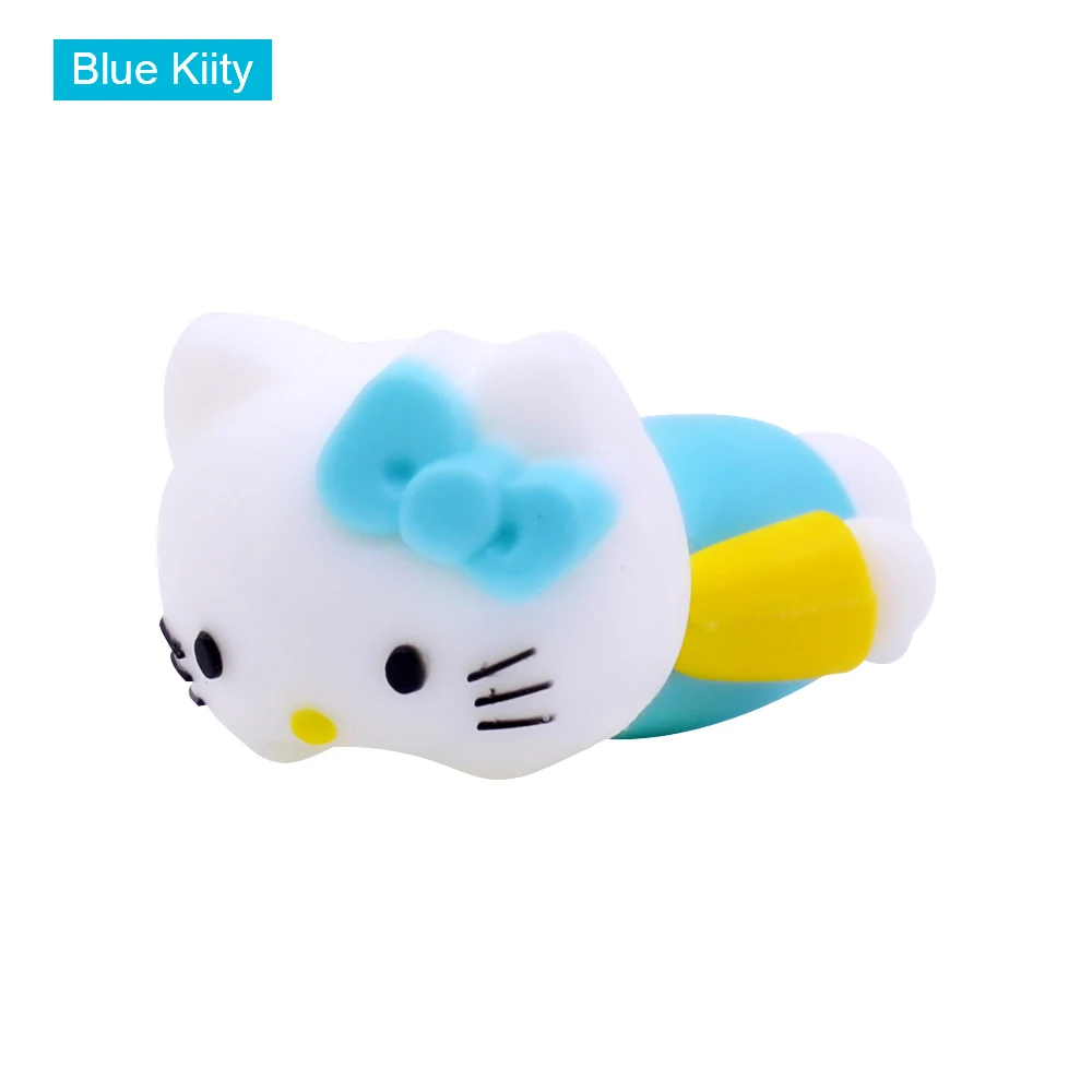 Blue Kiity CHIPAL Cute Anime Bite Wire Winder для iPhone 6 6 S 7 8 Plus X XS XR защита для usb-кабеля Органайзер чомперы Мультяшные животные укусы - Цвет: Blue Kiity