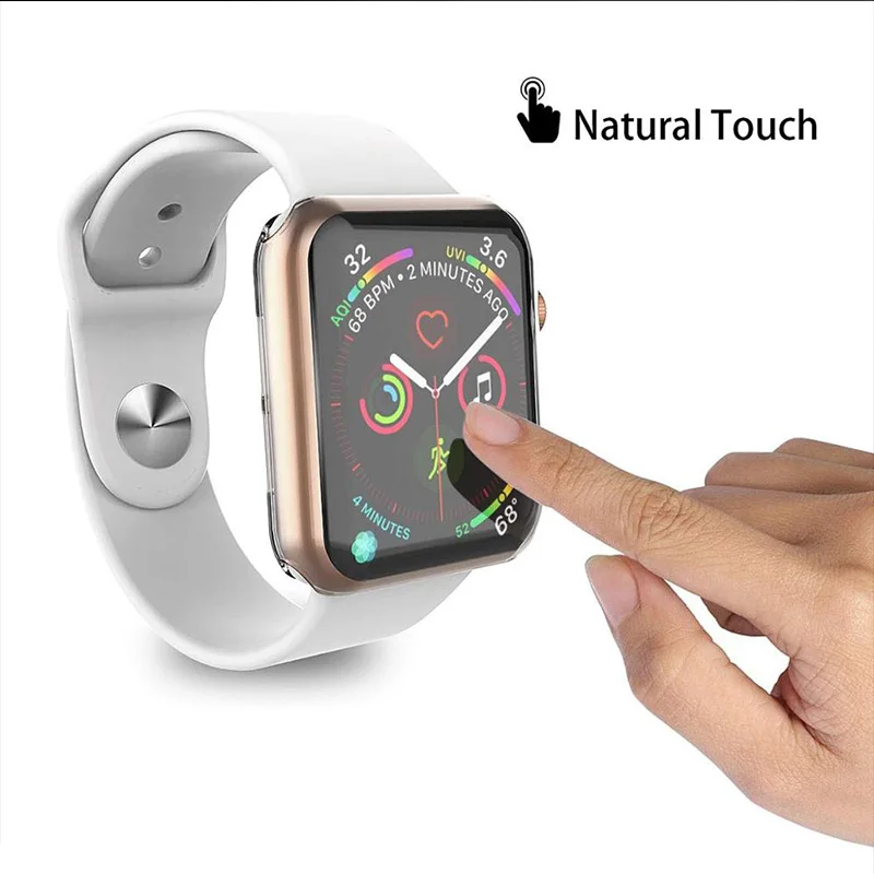 Мягкий защитный чехол для Apple Watch 2, 3, 4, прозрачный чехол из ТПУ с полной защитой 38 мм, 40 мм, 42 мм, 44 мм, корпус для iWatch