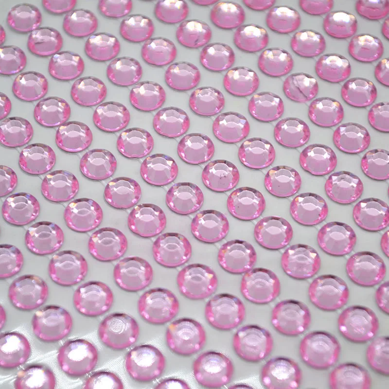 pink 504 шт/лист, 6 мм, блестящие плоские прозрачные стразы, наклейки, сделай сам, наклейка для мобильного телефона/ПК/ногтей, самоклеющиеся, сделай сам, скрапбукинг, на стену, для автомобиля - Цвет: pink