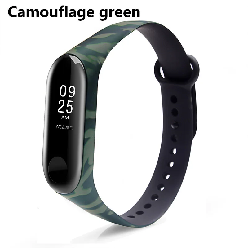Camouflage green BOORUI mi band 3 силиконовый ремешок на запястье для Xiaomi mi Band 3 ремешок на браслет mi band 3 цветной ремешок на запястье умные полосы - Цвет: Camouflage green