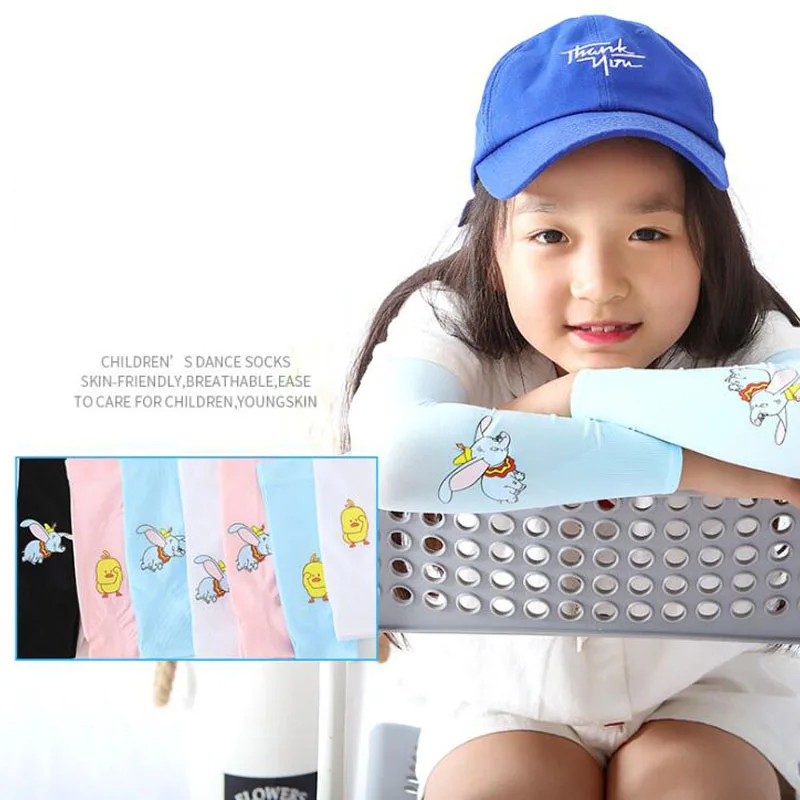 Child Sun Protection Arm Cooling Sleeve Cartoon Cuffs UV Protection Sleeves Breathable Running Arm Sleeves Kids