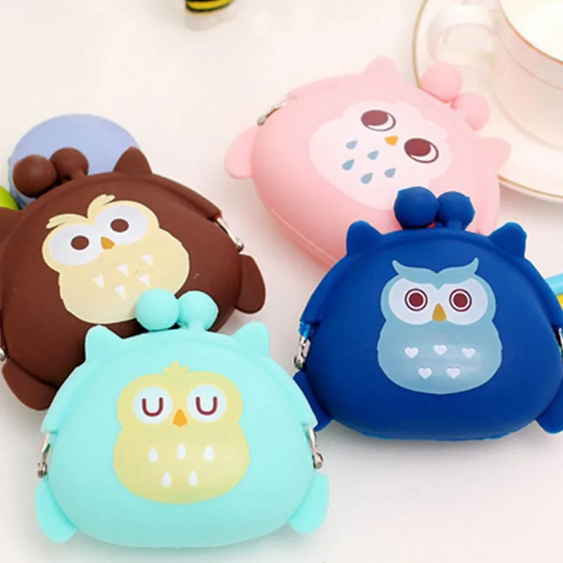 Мультяшный медведь сова кошка кролик портативный милый карамельный цвет кошелек