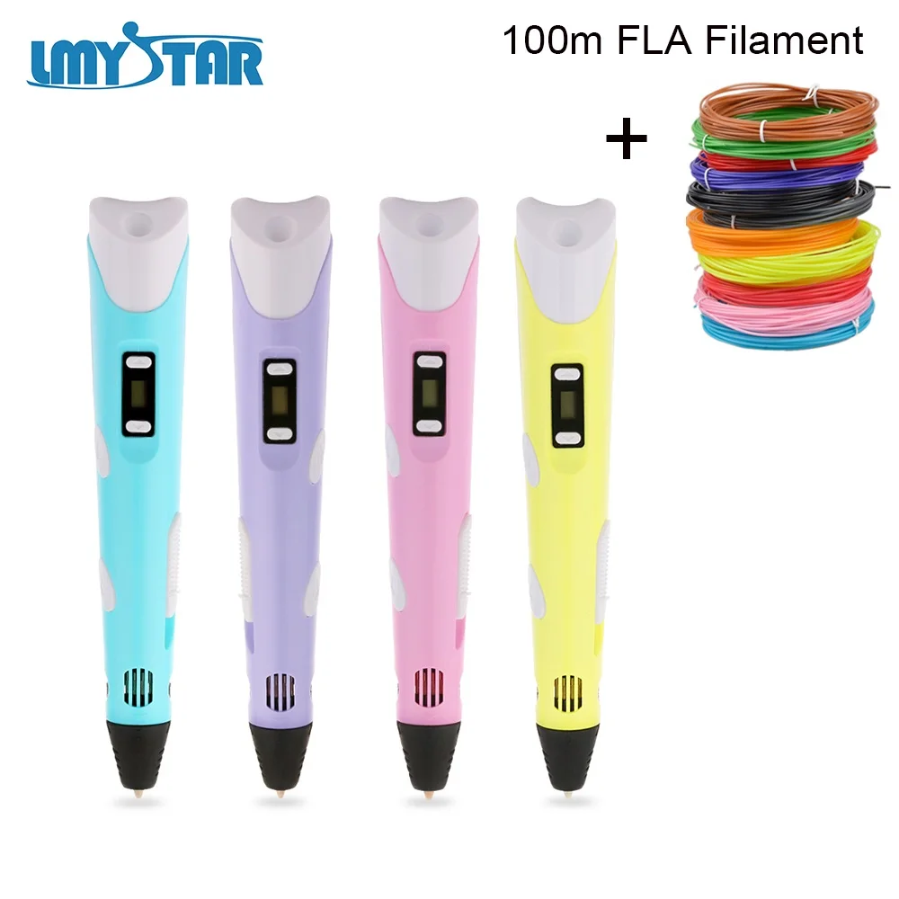 100m FLA Filament +3D Pen with LED Display LMYSTAR DIY 3D printing Pens Model Making Graffiti Drawing | Компьютеры и офис