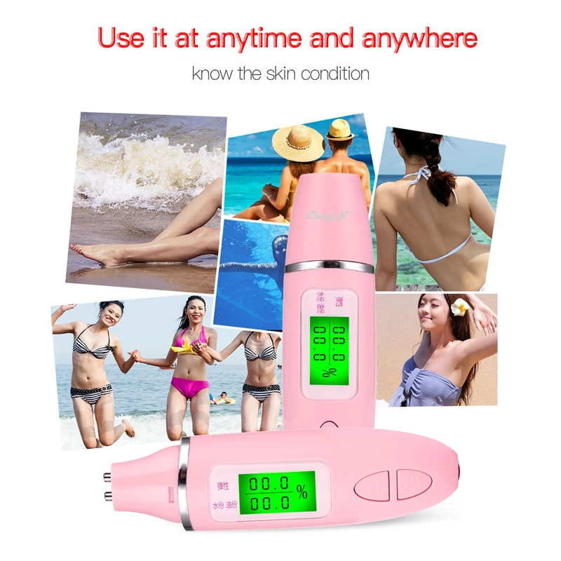 

High-precision LCD Digital Personal Facial Skin Care Tools Moisture Oil Content Analyzer Monitor Tester Fluorescence Detector 47
