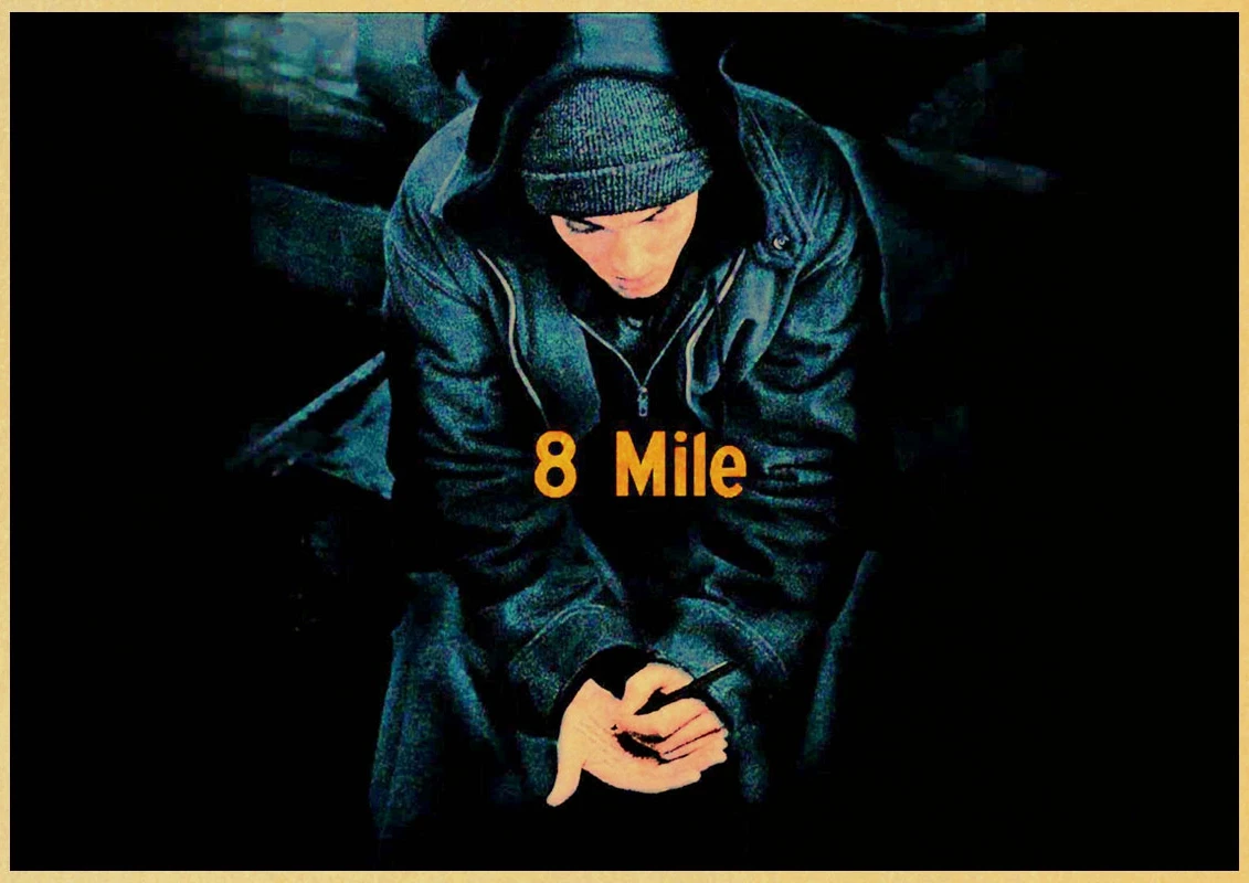 B003 8 миля рэп художника Ретро плакат стикер Рэп Бог плакат Eminem крафт-бумага декоративная наклейка на стену - Цвет: B003
