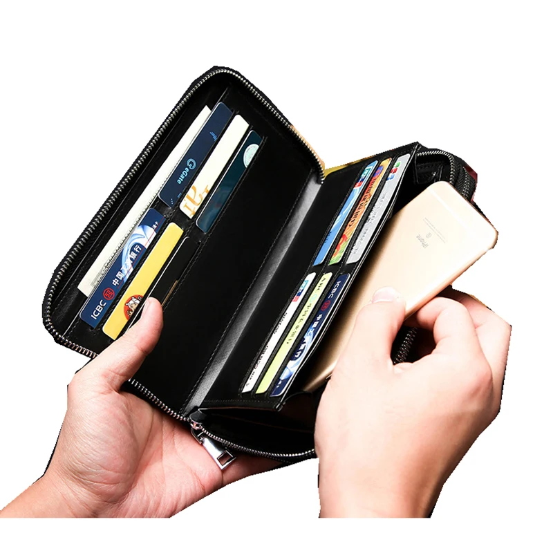 Мужской кошелек из натуральной кожи аллигатора на молнии с отделением для карт|men