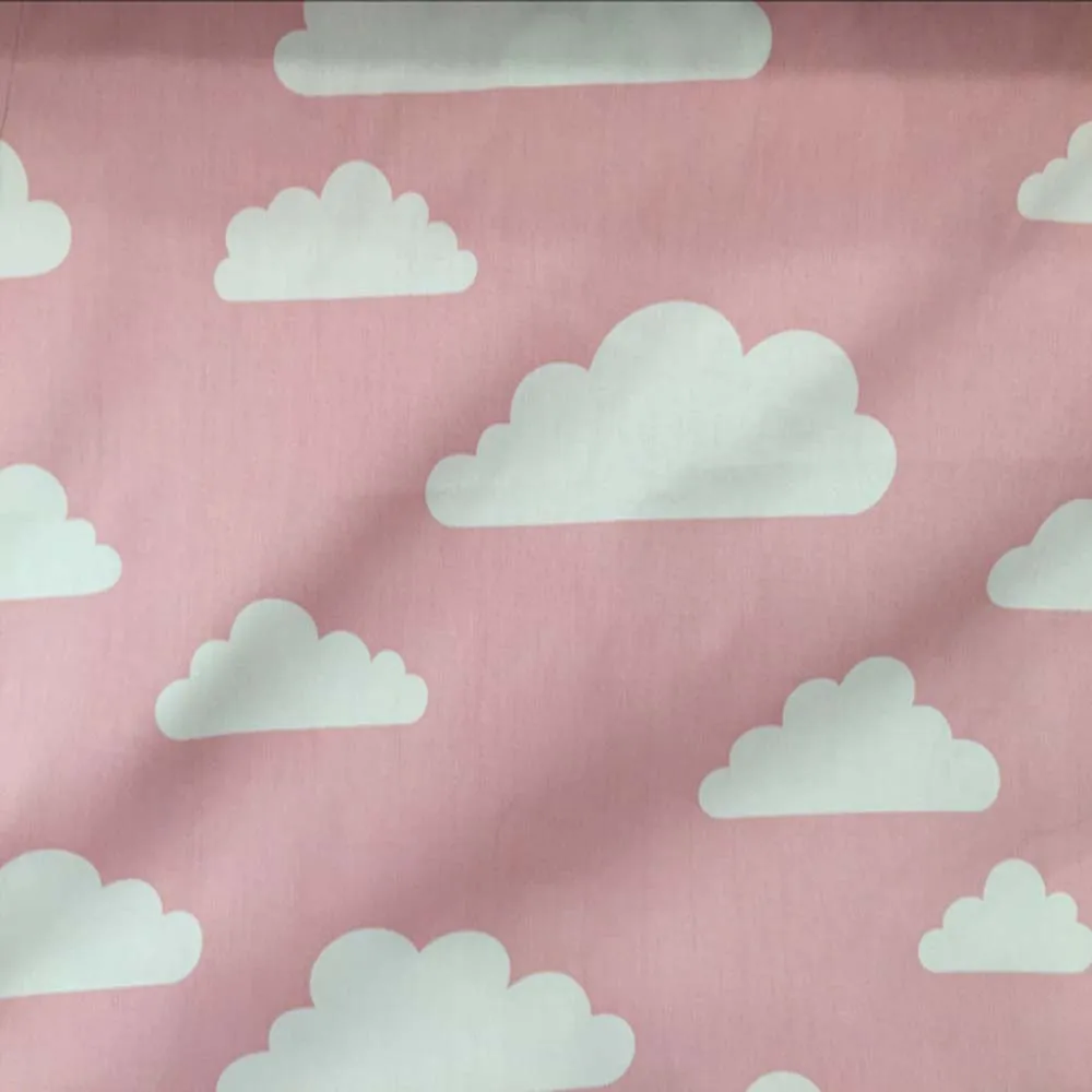 pink Синий/серый/розовый скандинавский ветер большие облака printed100% хлопчатобумажная саржа для DIY детей постельные принадлежности лист ручной работы платье tela ткань - Цвет: pink
