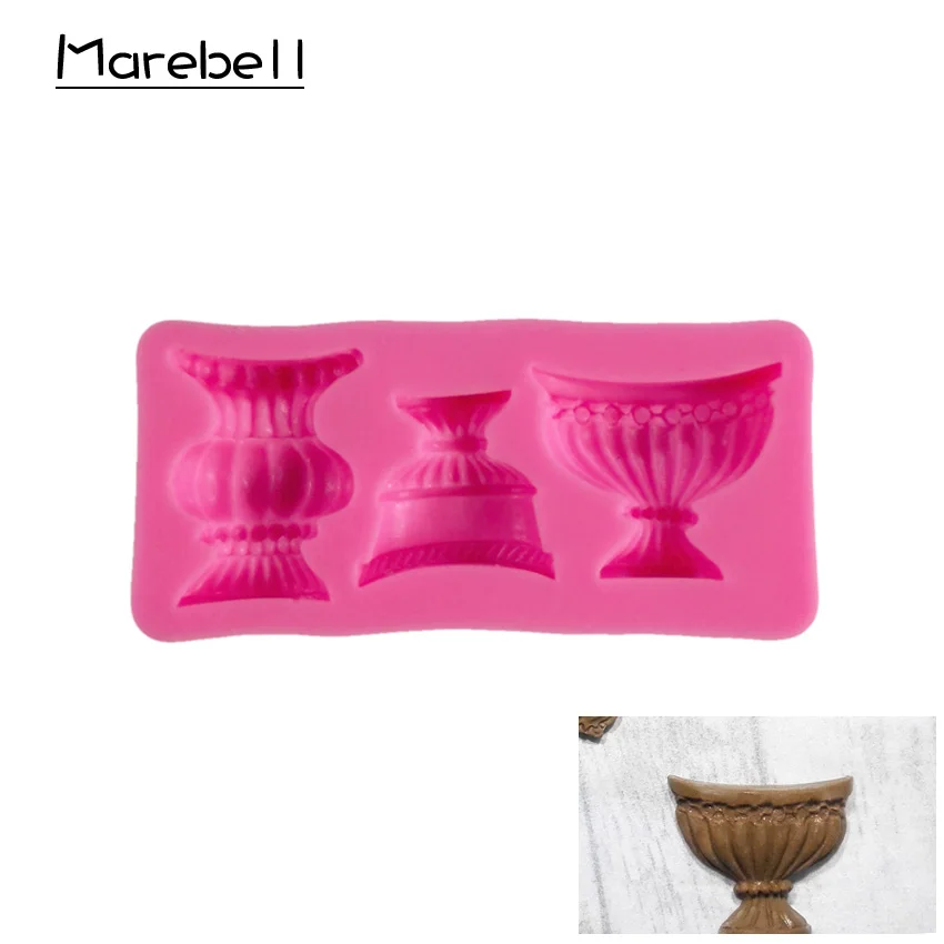 Marebell 3D силиконовые формы для помадки цветочный горшок садовый форма конфет