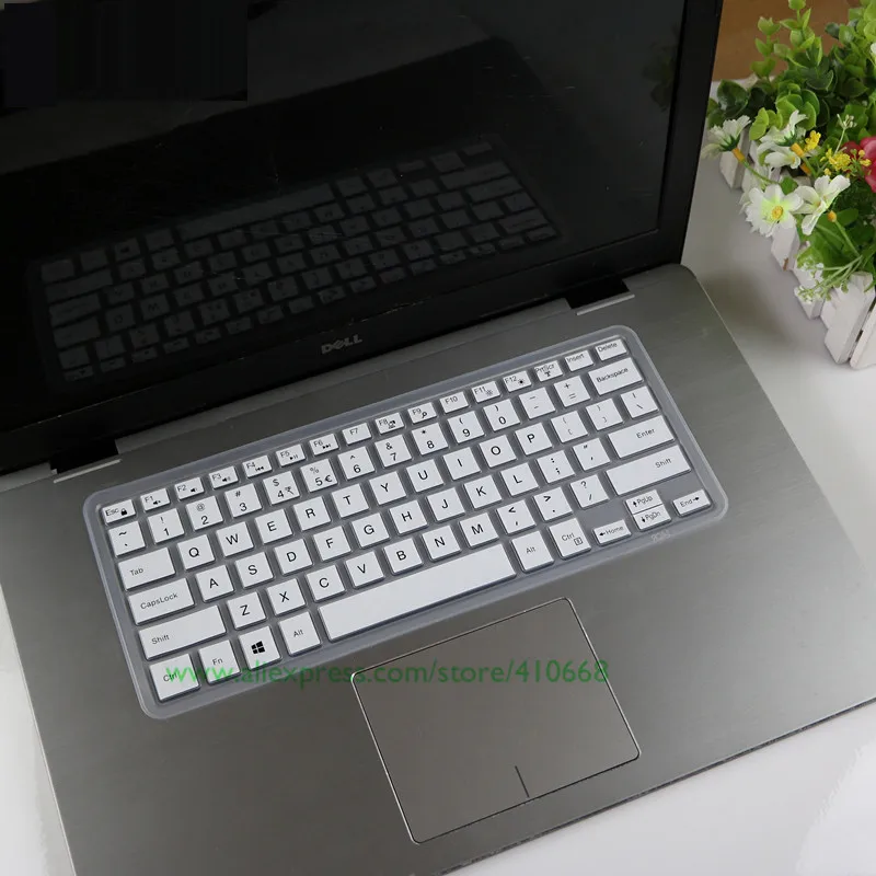White Красочные Силиконовый чехол покрытие для клавиатуры протектор для Dell Inspiron 13 5000 13,3 дюймов i7370 i7373 5580 5482 3482 1" ноутбук - Цвет: White