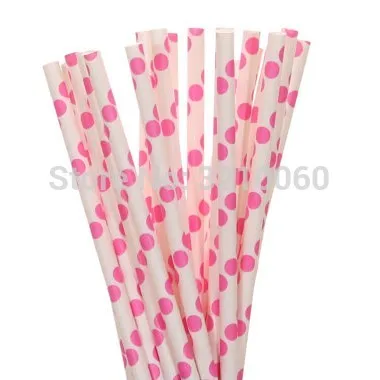 Rose Dot 25 шт./лот, золотые, розовые бумажные соломинки для детей, для дня рождения, свадьбы, декоративные вечерние флажки для кексов - Цвет: Rose Dot