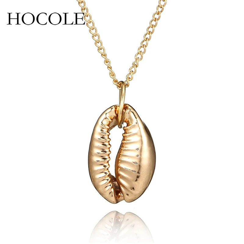 

Bohemian Conch Sea Shell Pendant Necklace Gold Color Chain Choker Necklace For Women Boho Statement Jewlelry Collier Femme