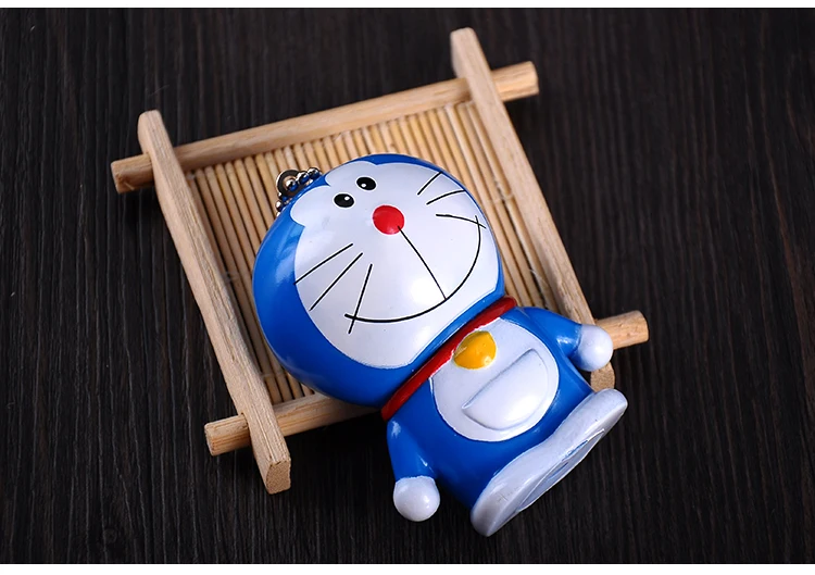 Милый мультфильм Doraemon девушка игрушки меховой шар помпон помпоны брелок для женщин кожаный ремешок металлический брелок для ключей цепи Автомобильная сумка Шарм D33