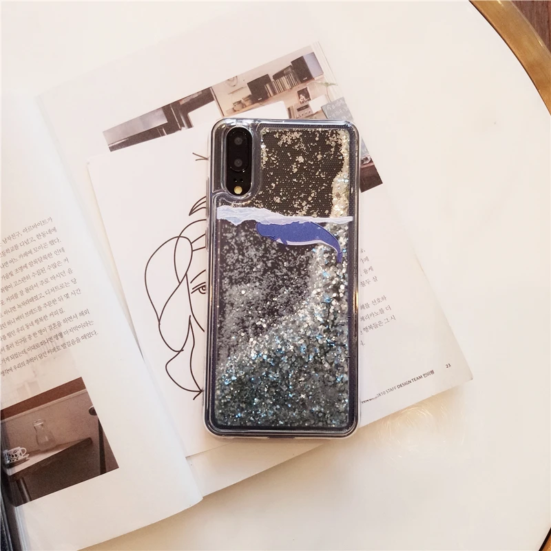 Чехол с динамической жидкостью P20 lite задняя крышка зыбучим песком для Huawei honor 10 V10