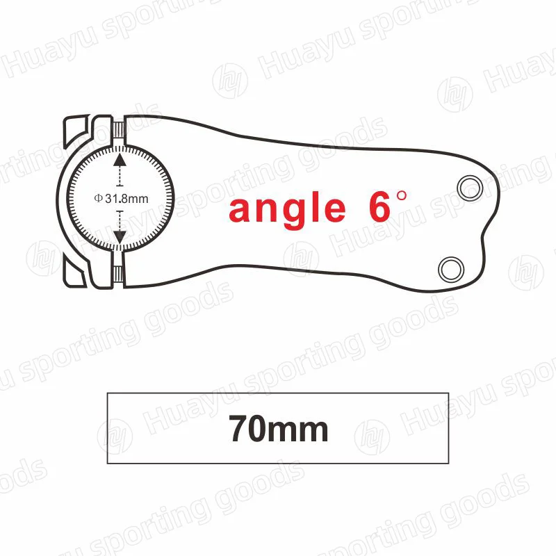 6 angle x 70mm KEDDIE WCS дорожный велосипедный стержень алюминиевый углеродный стержень MTB горный велосипед Стволовые части велосипеда 31,8*70-120 мм UD глянцевый черный - Цвет: 6 angle x 70mm
