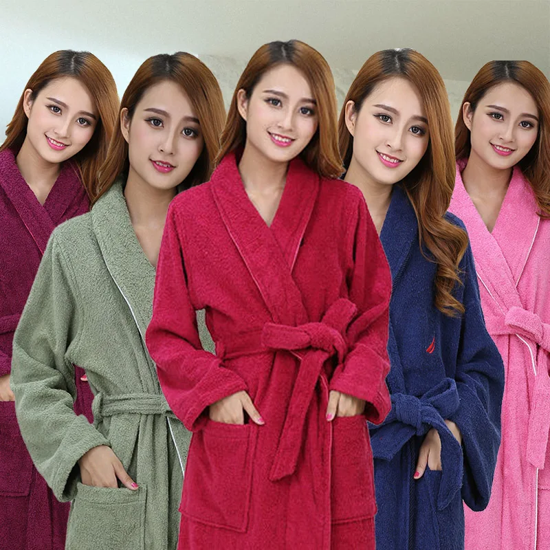 Халат хлопковый Женский махровый длинный из мягкого материала|robe light|robe 5bathrobes